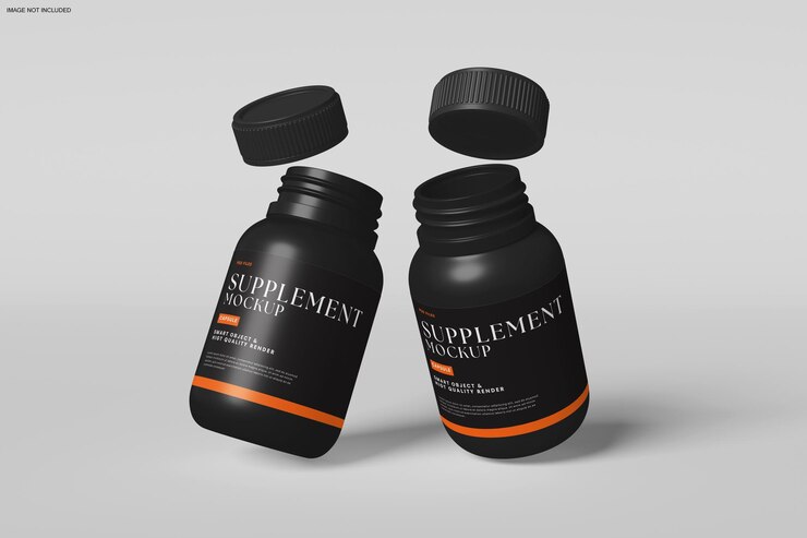 Mockup della bottiglia del supplemento