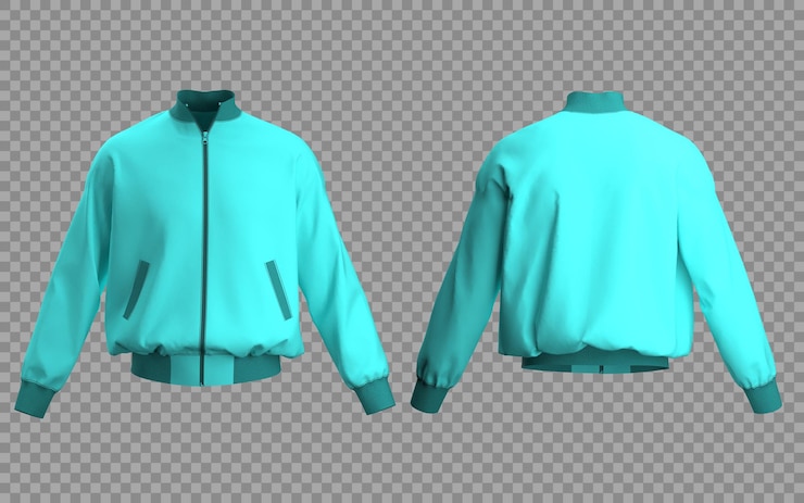 PSD mockup della giacca blu leggera del bombardiere