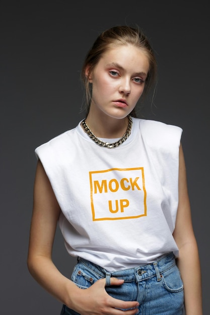 Mockup della maglietta bianca PSD