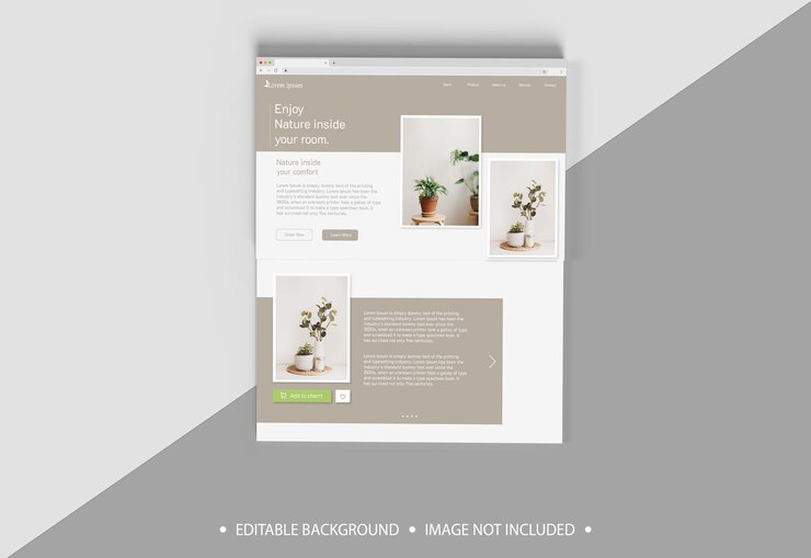Mockup della pagina di destinazione del sito web
