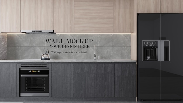 Mockup della parete della superficie della cucina moderna