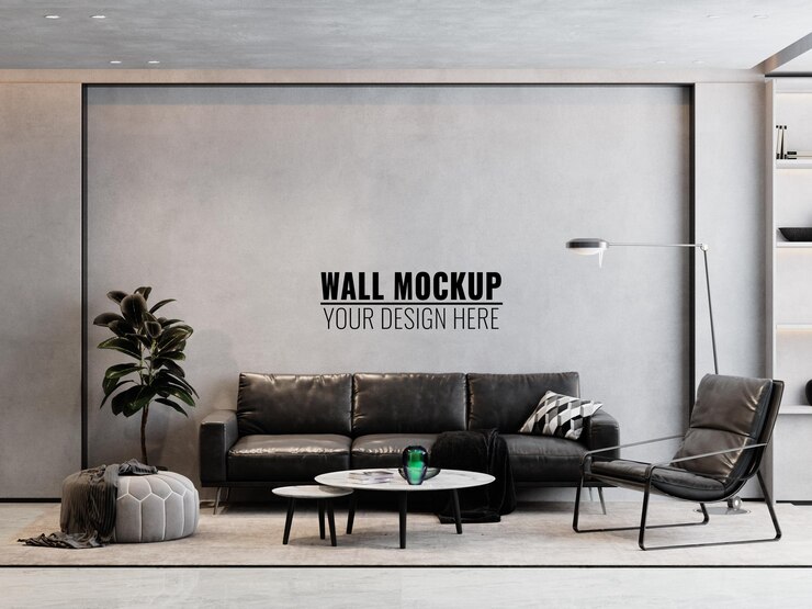 Mockup della parete interna del soggiorno