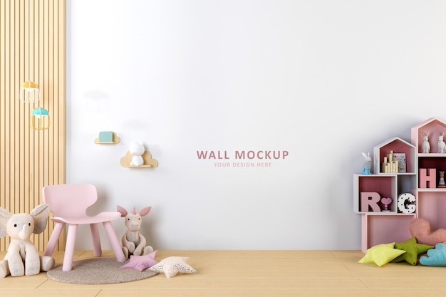 Mockup della parete nella stanza dei bambini
