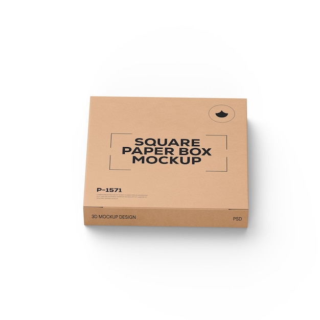 Mockup della scatola della pizza Kraft Square Takeaway