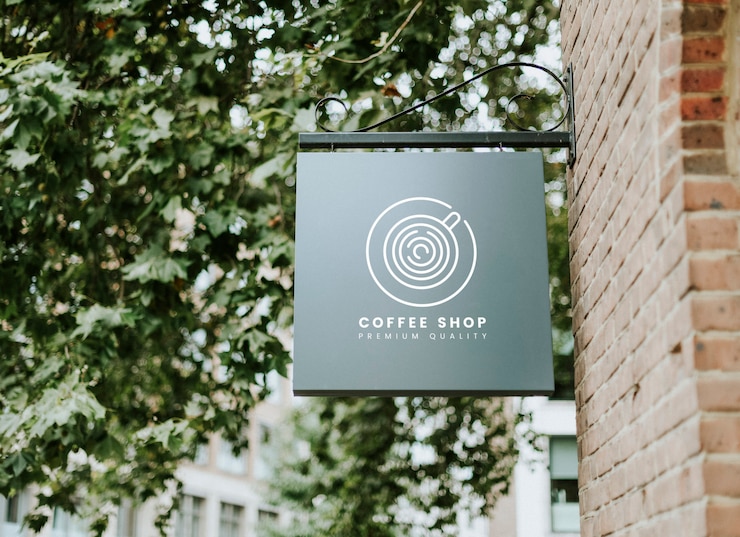 PSD mockup della scheda di qualità premium della caffetteria