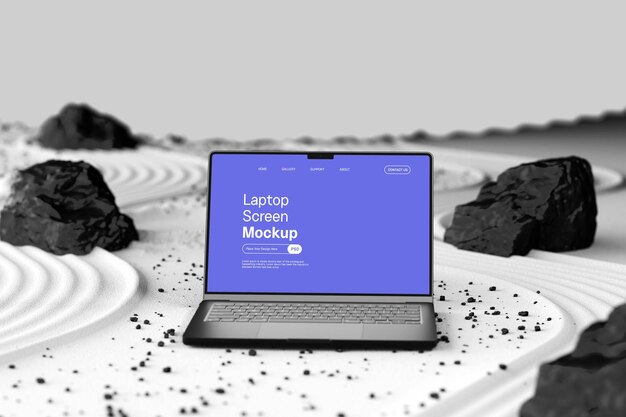 Mockup della schermata del portatile su Rock Template