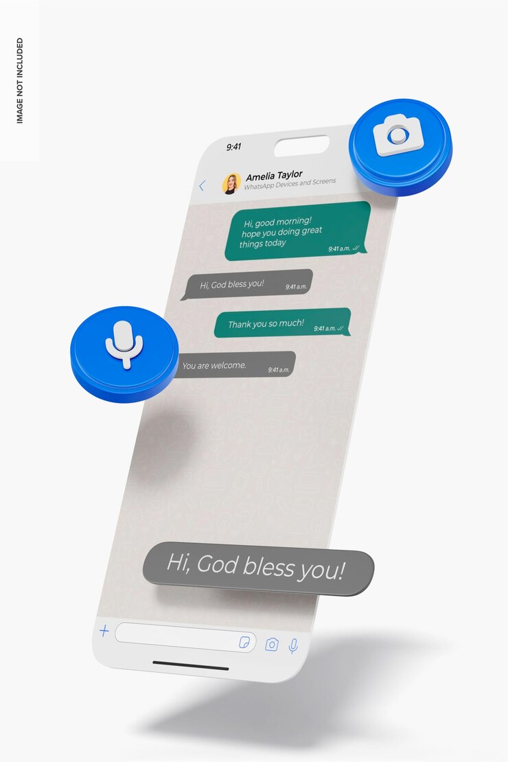 PSD mockup della schermata dell'interfaccia di whatsapp, vista destra