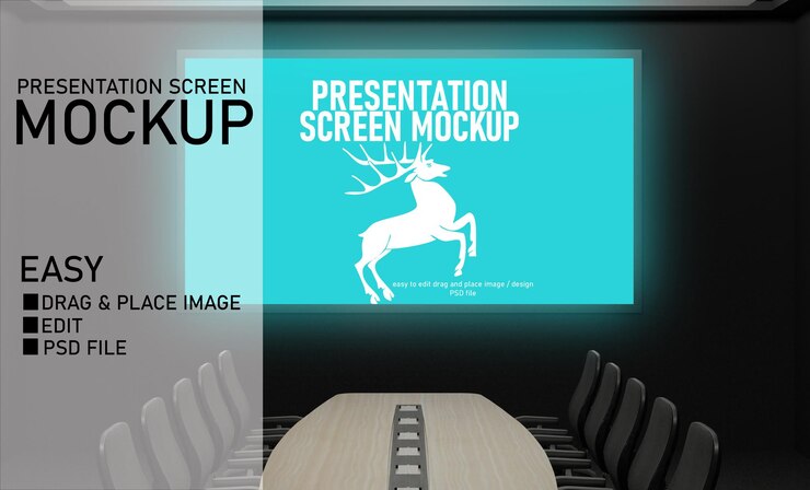 PSD mockup della schermata di presentazione