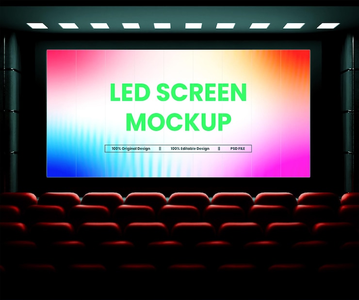 PSD mockup dello schermo a led digitale o mockup dello scherma digitale