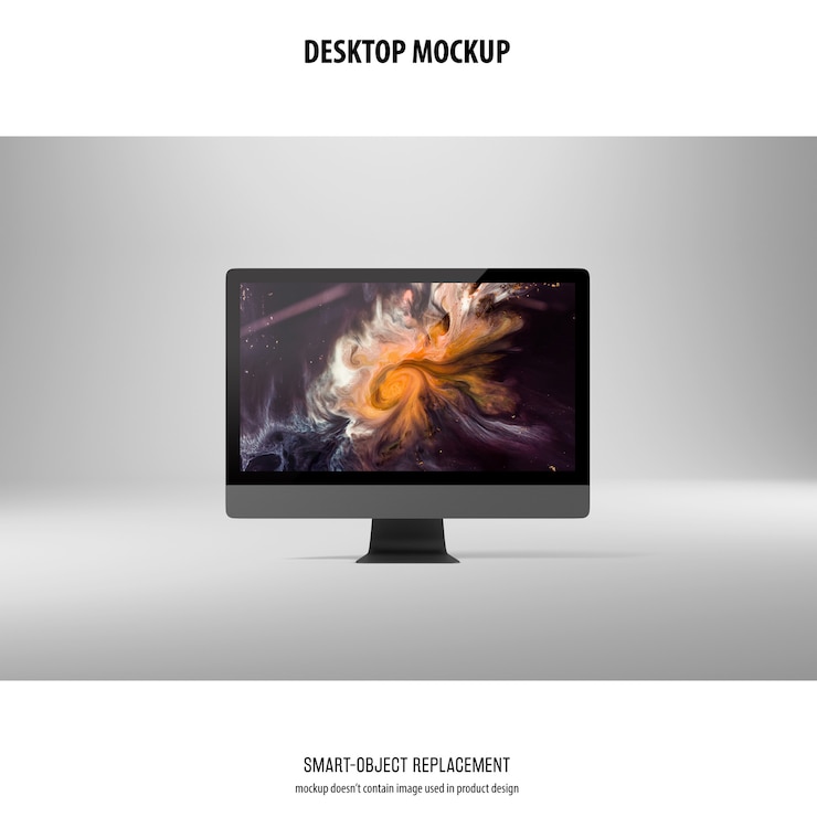 PSD mockup dello schermo del desktop