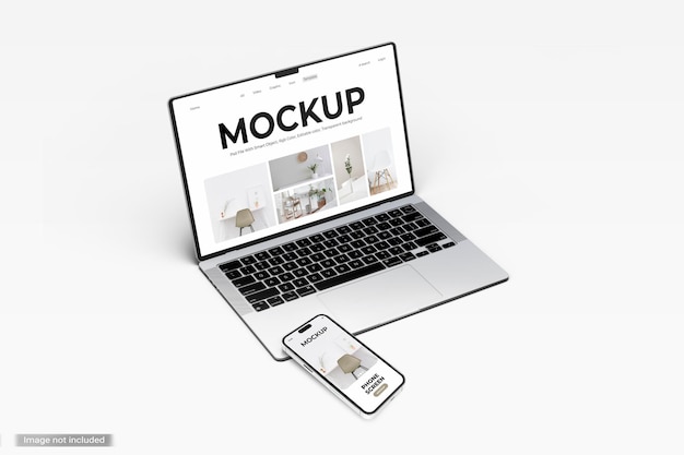 Mockup dello schermo del portatile e del telefono
