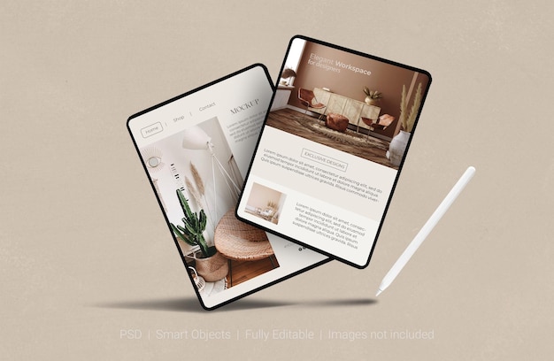 Mockup dello schermo del tablet moderno