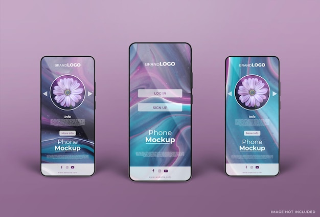 mockup dello schermo del telefono con la composizione dell'interfaccia dell'app