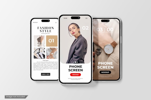 Mockup dello schermo del telefono