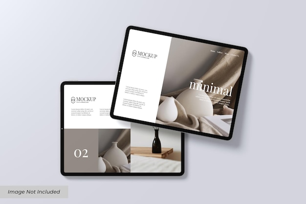 Mockup dello schermo dell'app per tablet