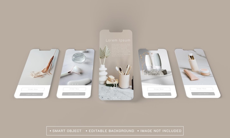 Mockup dello schermo dell'interfaccia utente dell'app mobile