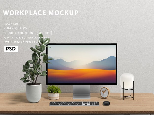 Mockup der benutzerdefinierten Szene des PSD-Arbeitsplatzes