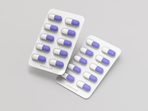 Mockup der Blisterverpackung der Pillen