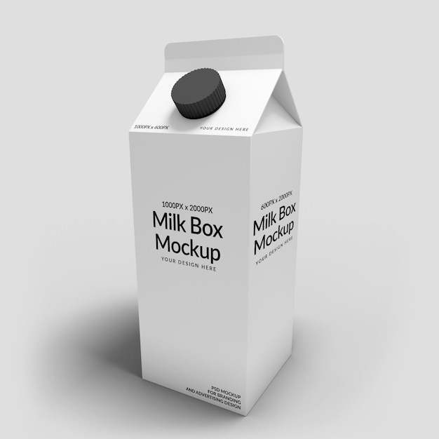 Mockup der Milchkiste, vordere Seitenansicht