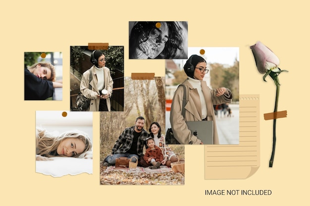 Mockup der minimalistischen Mode-Stimmungstafel