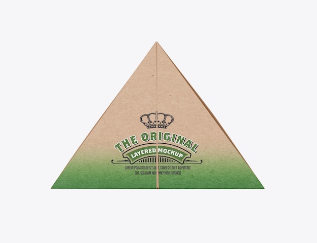 PSD mockup der pyramiden-tee-schachtel