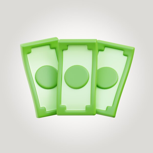 Mockup der Vorlage für die Illustration der grünen Geldscheine