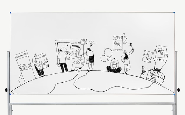 Mockup der Whiteboard auf PSD