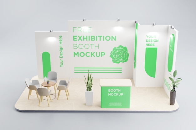 PSD mockup des ausstellungs- und veranstaltungsstandes