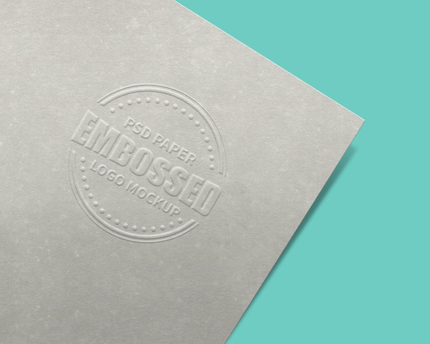 PSD mockup des embossed white paper-logos