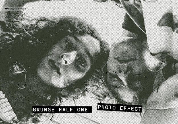 Mockup des Grunge-Halfton-Bildeffekts