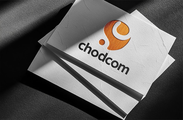 Mockup des Logos aus geprägtem weißem Texturpapier