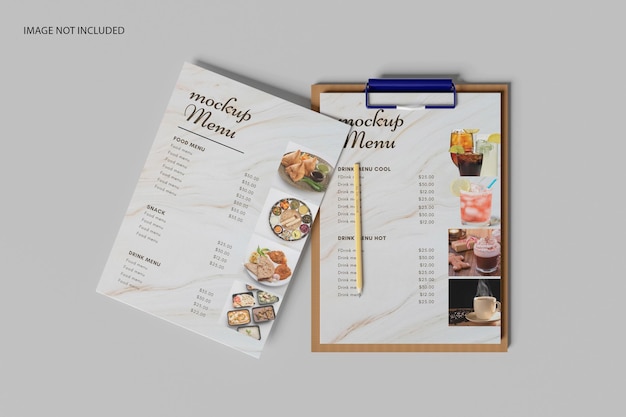 Mockup des Menüs