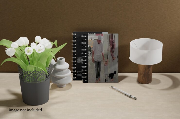 PSD mockup des notizbuchs