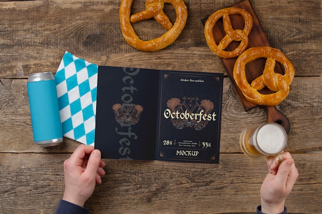 PSD mockup des oktoberfest-menüs