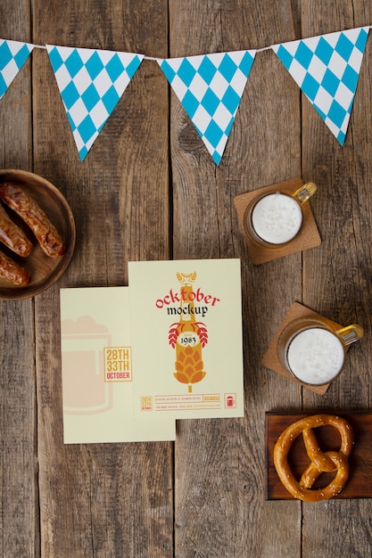 PSD mockup des oktoberfest-menüs