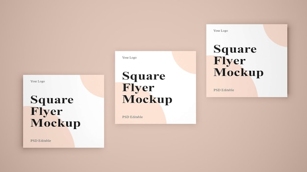 Mockup des quadratischen Flyers der PSD