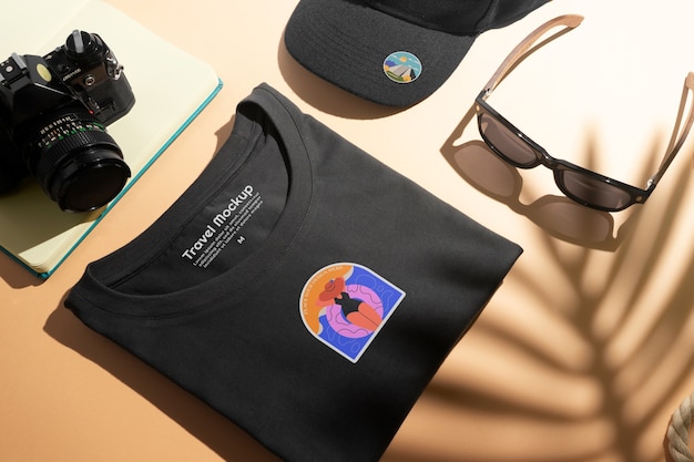 Mockup des Reise-T-Shirts oben