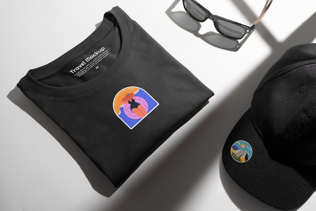 Mockup des Reise-T-Shirts oben