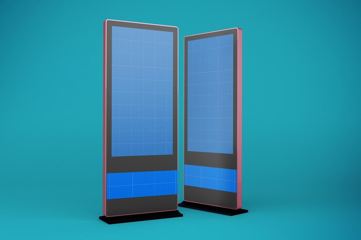 PSD mockup desain papan reklame digital