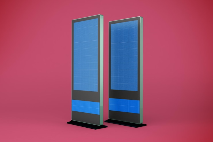 PSD mockup desain papan reklame digital