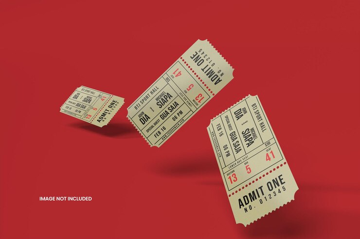 Mockup desain tiket bioskop