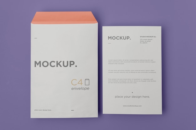 Mockup-design für a4-umschläge