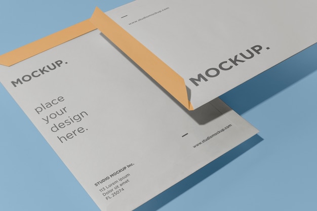 PSD mockup-design für a4-umschläge