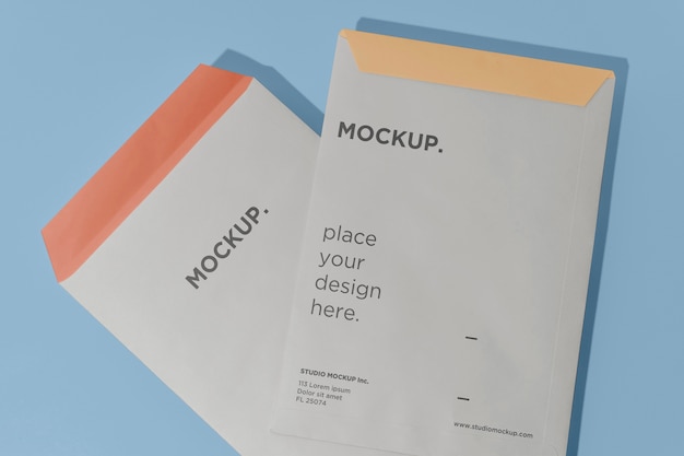 Mockup-design für a4-umschläge