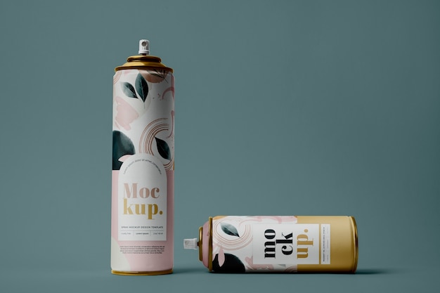 PSD mockup-design für aerosolflaschen