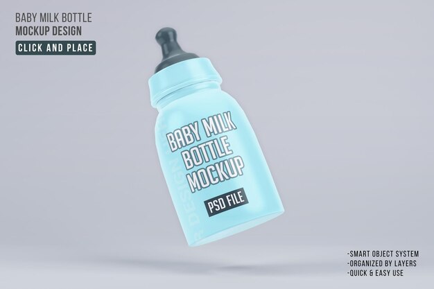 Mockup-Design für Babymilchflaschen