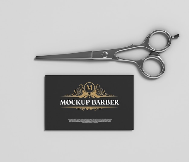 Mockup-design für barbershop-artikel