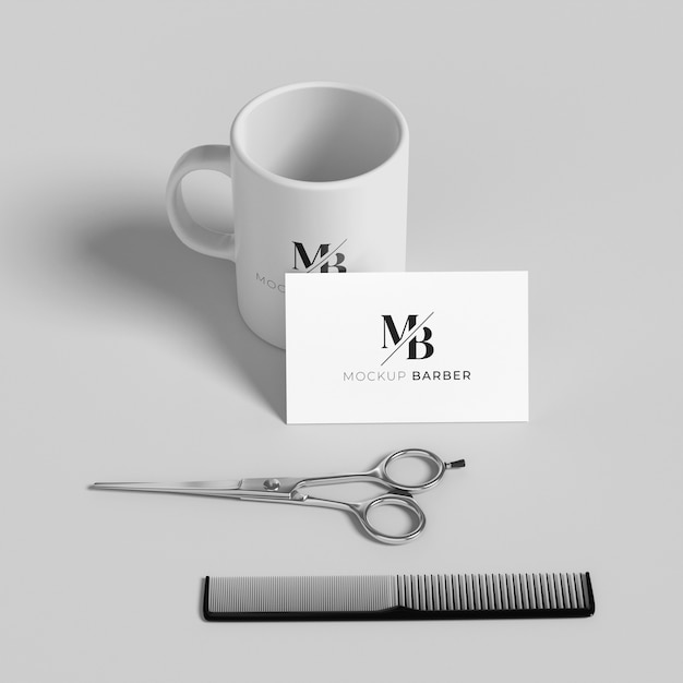 Mockup-Design für Barbershop-Artikel