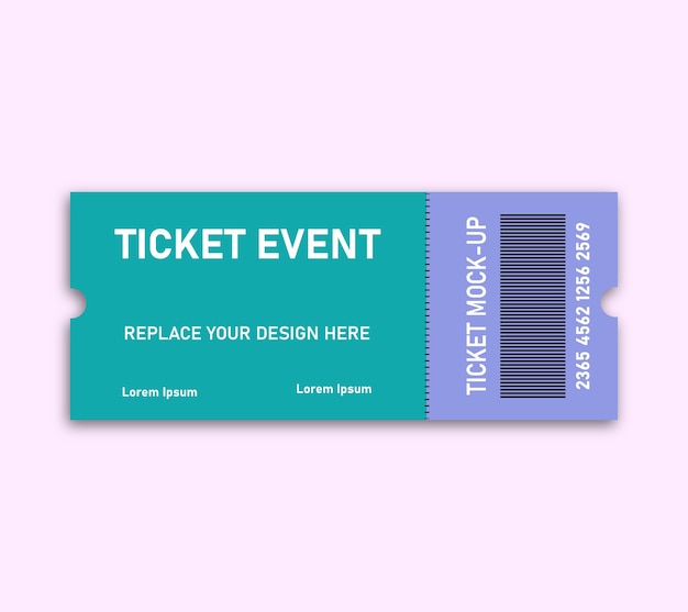 Mockup-Design für blaues Ticket