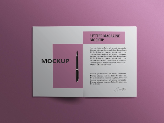 Mockup-design für briefmagazine